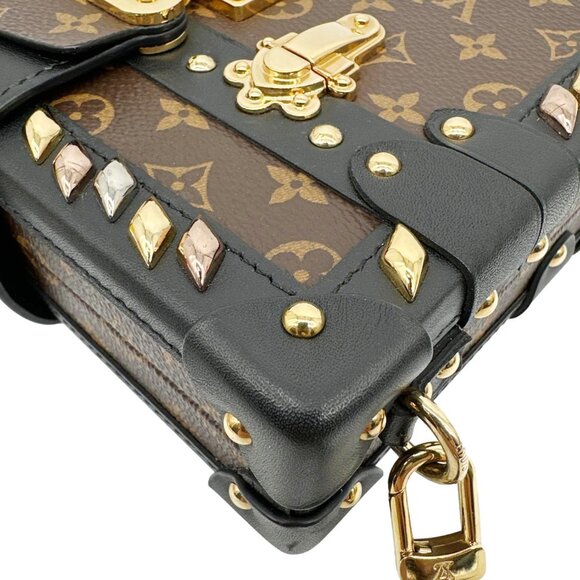 Louis Vuitton  Studded Petite Malle Monogram Canvas Shoulder Bag Brown - Picture 6 of 11